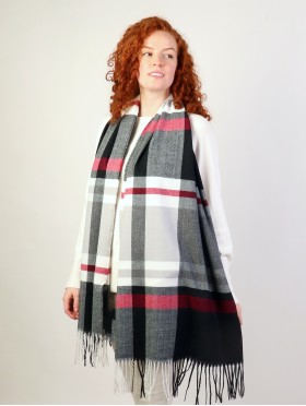 Striped Blanket Scarf w/ Tassels